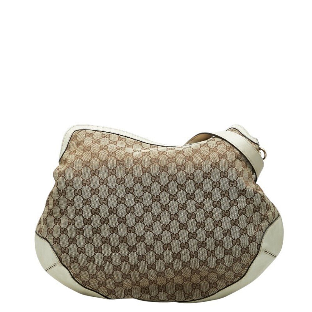 Gucci Hobo Bag Beige Cream Ivory White Canvas Leather